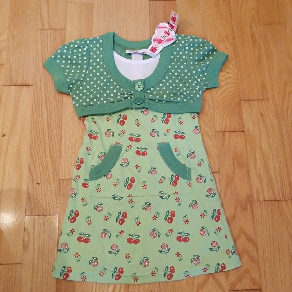 No Kidding Apple Cherry Dress 4T